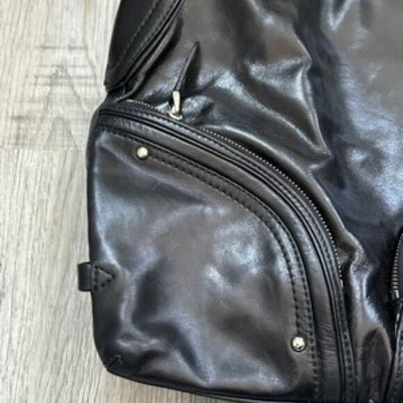 Cole Haan Black Leather Crossbody Shoulder Bag with Gold Hardware - Picture 5 of 12